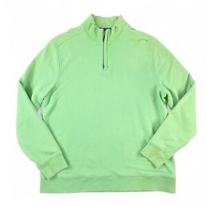 Club Room Men’s 1/4 Zip Pullover Mint Green Cotton Sweater Size L Preppy
